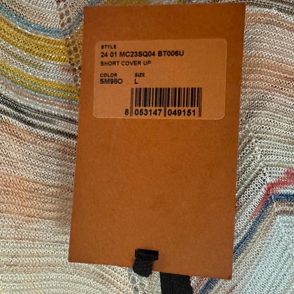 NWT Missoni Short Kaftan Cover-Up | Zigzag Viscose Blend with Lurex | Beach Wear - Picture 8 of 8